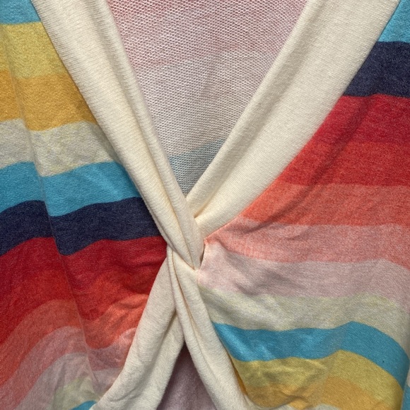 Bucket list Striped front knot long sleeve sweater - Picture 2 of 5